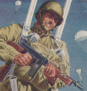 Tin soldier Submachine gunner in an overcoat 1944 USSR 54mm 