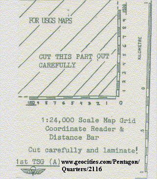 Home made 1:24,000 scale map grid reader/distance scale