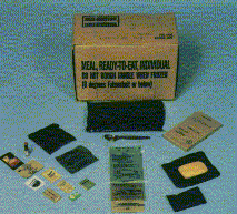 The MRE case with an exploded view of a single meal