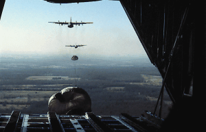 Container Delivery System bundles can also be used to deliver folded A/ETBs to paratroopers who jump separately and return to the bundles on the ground later