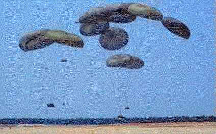 Multiple G-11 parachutes can deliver armored fighting vehicles and supplies up to 30 tons.  Thus, it may be possible to airdrop the M2 Bradley IFV